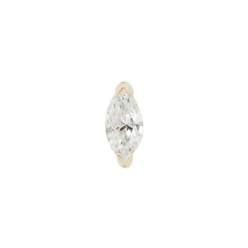 threadless: "Zuri" End in Gold with Marquise Diamond - Image 2