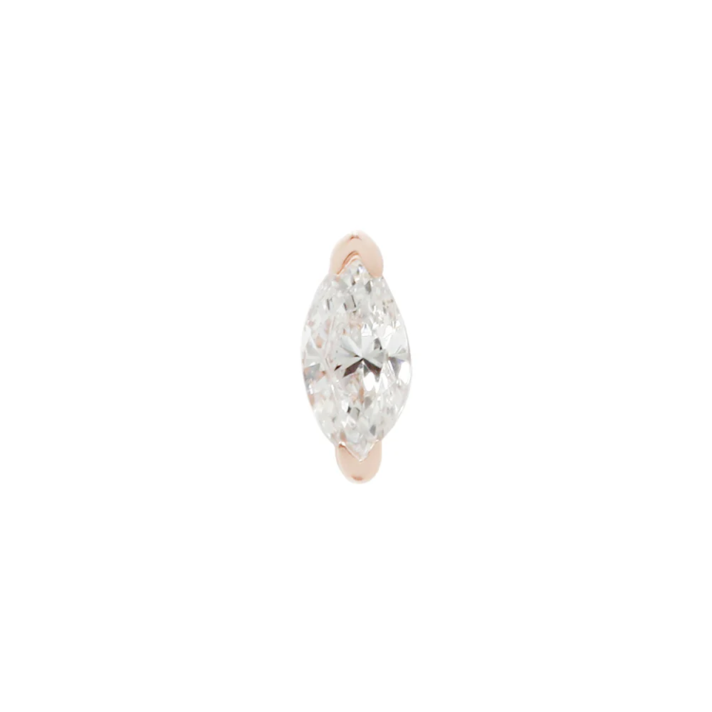 threadless: "Zuri" End in Gold with Marquise Diamond - Image 4