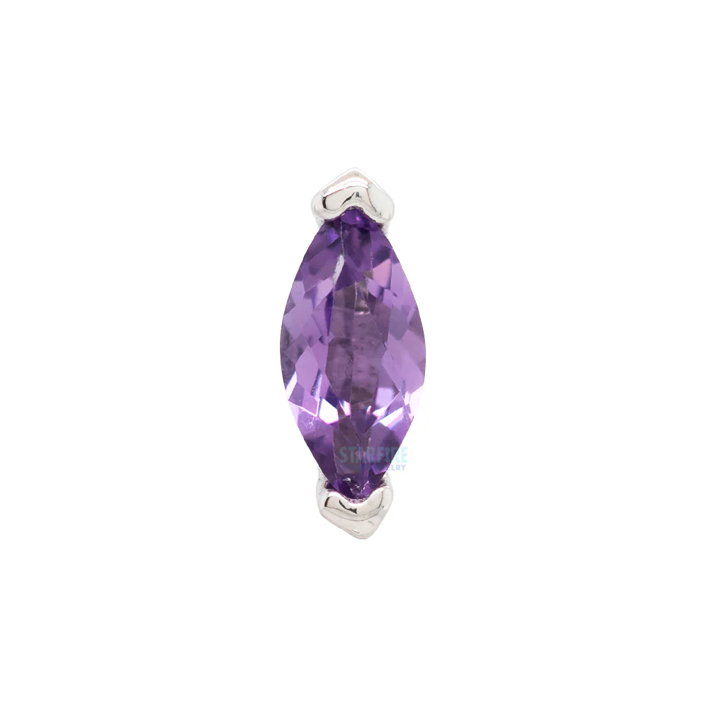 threadless: "Zuri" End in Gold with Marquise Amethyst - Image 3