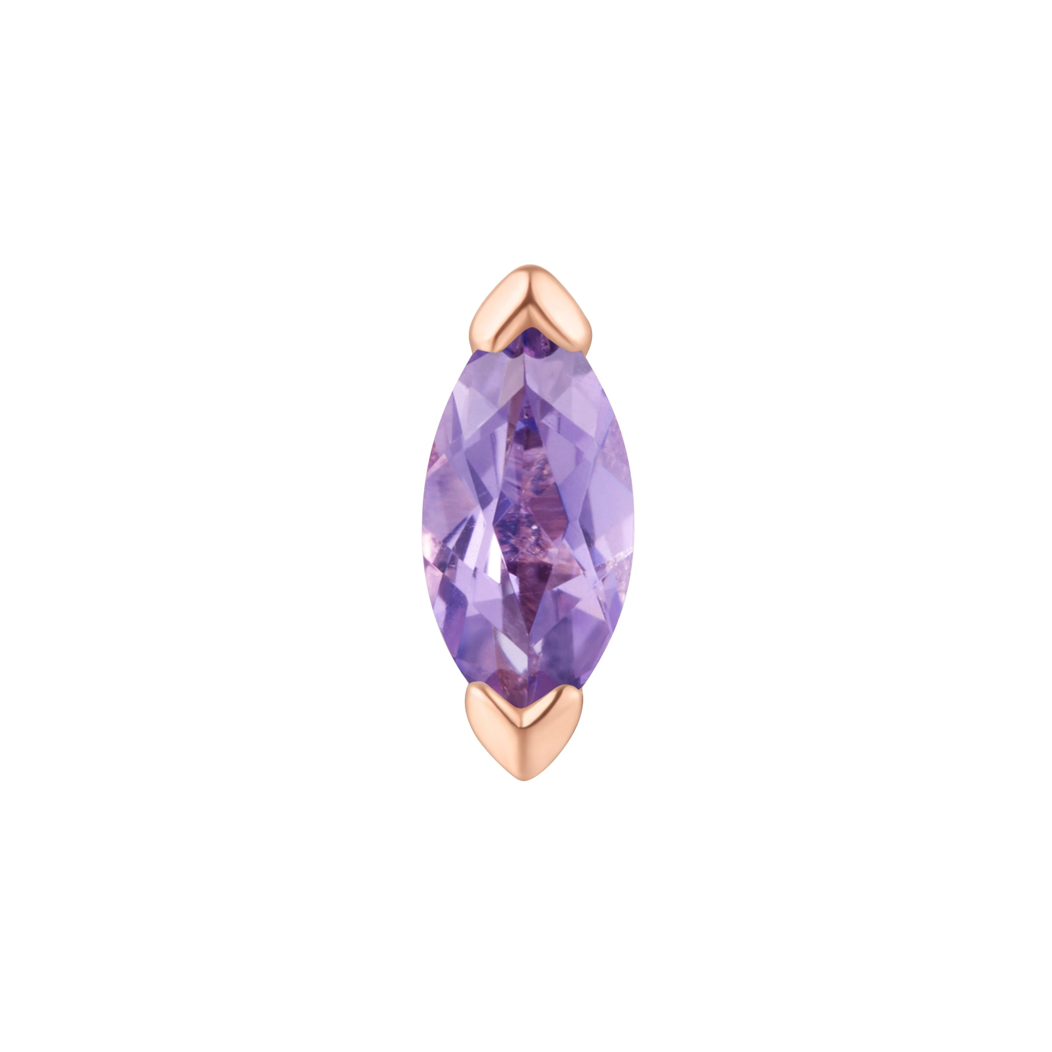 threadless: "Zuri" End in Gold with Marquise Amethyst - Image 4