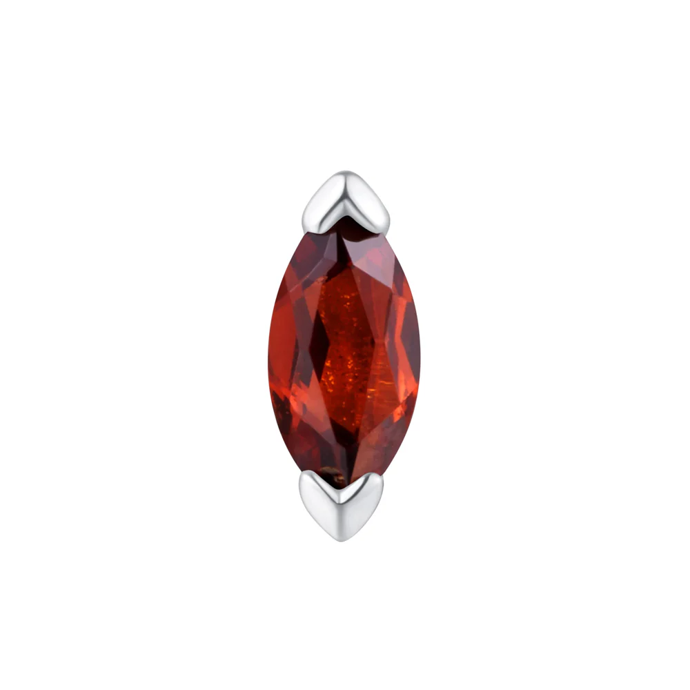 threadless: "Zuri" End in Gold with Marquise Garnet - Image 3
