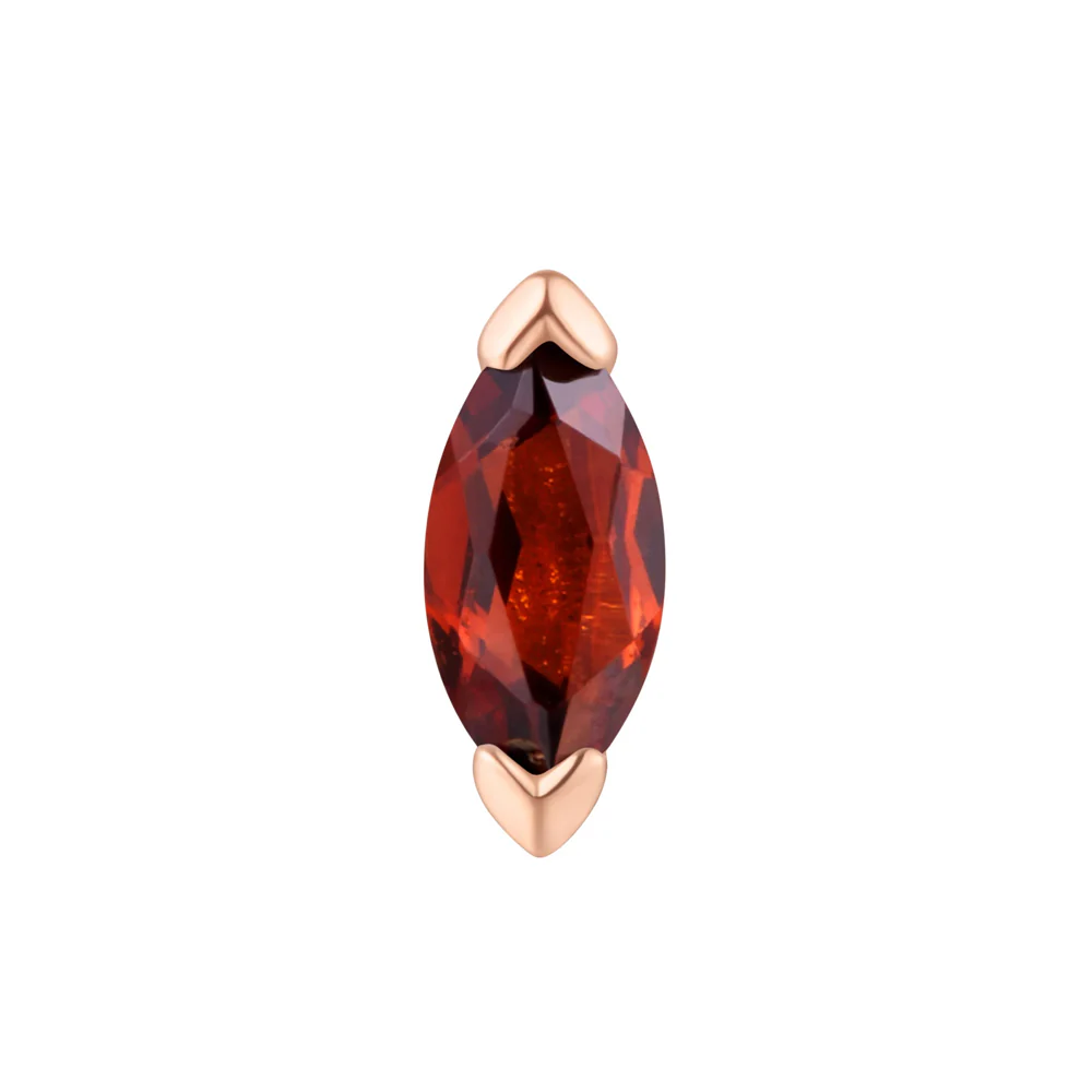 threadless: "Zuri" End in Gold with Marquise Garnet - Image 4