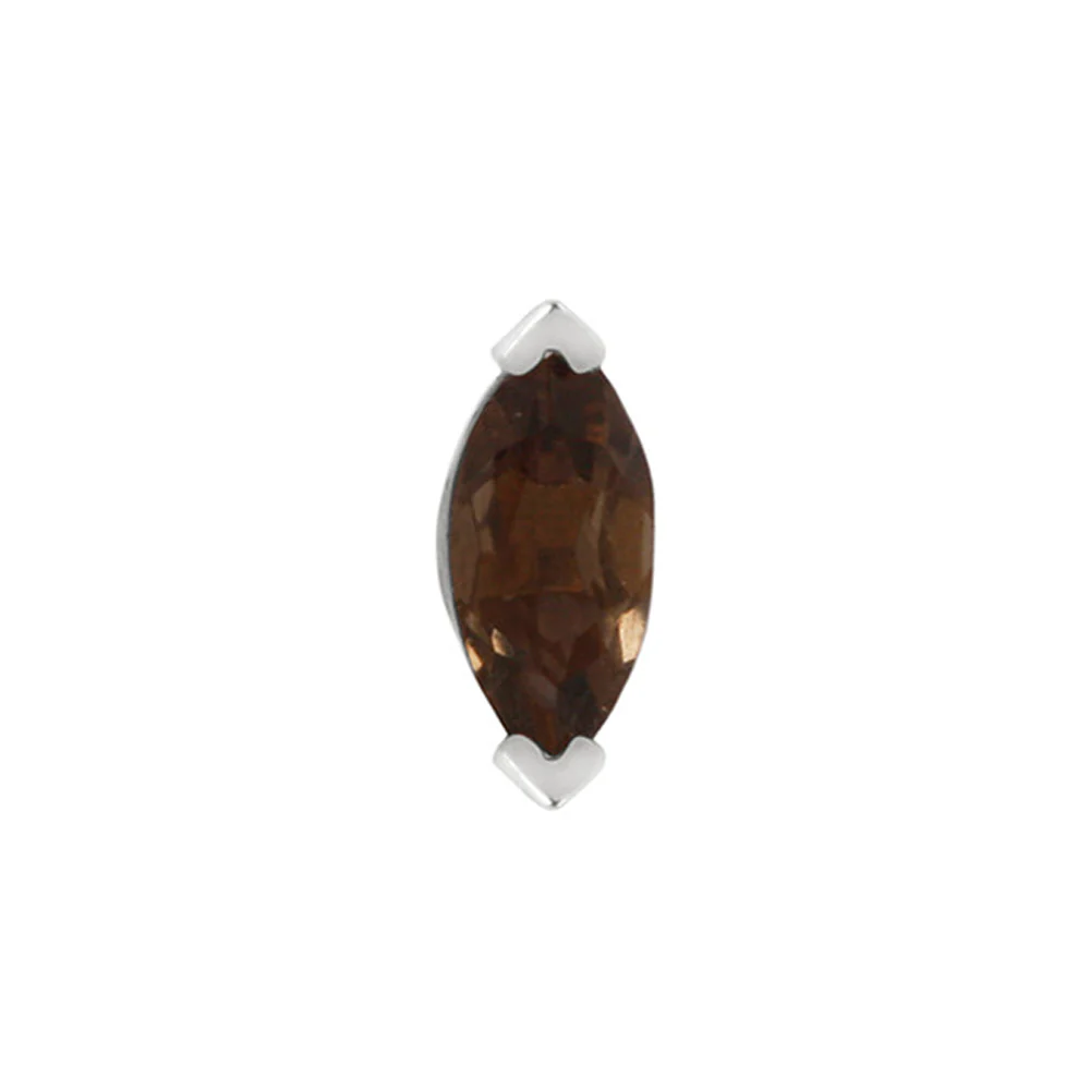 threadless: "Zuri" End in Gold with Marquise Smokey Quartz - Image 3