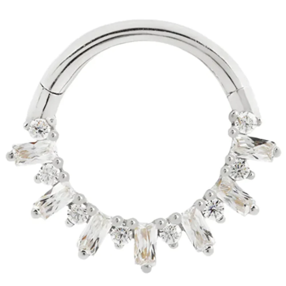 "Unforgettable" Hinge Ring / Clicker in Gold with CZ's - Image 6