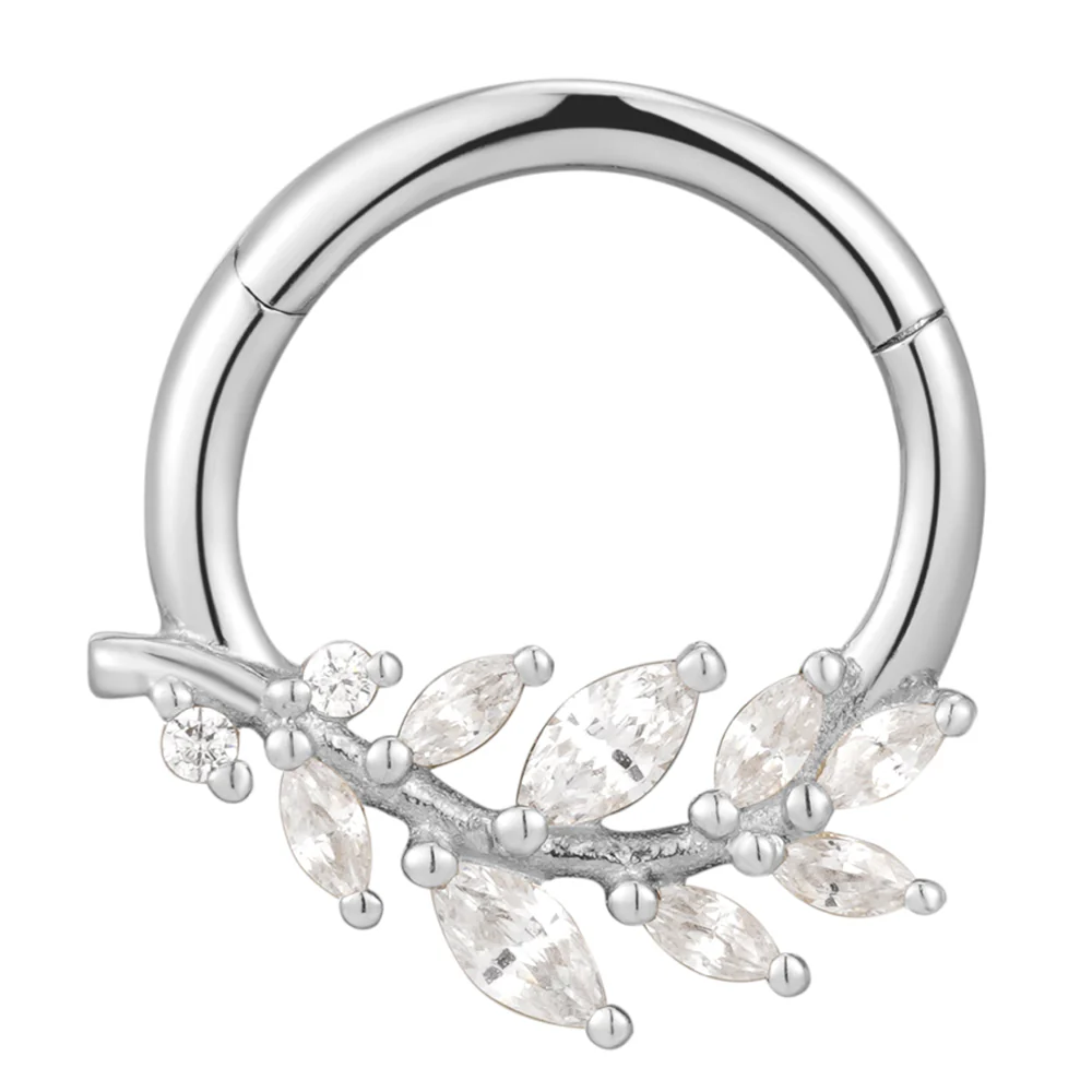 "Wild Soul" Hinge Ring / Clicker in Gold with CZ's - Image 3