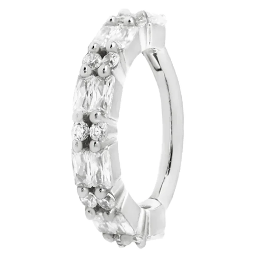 "Revelation" Hinge Ring / Clicker in Gold with CZ's - Image 3