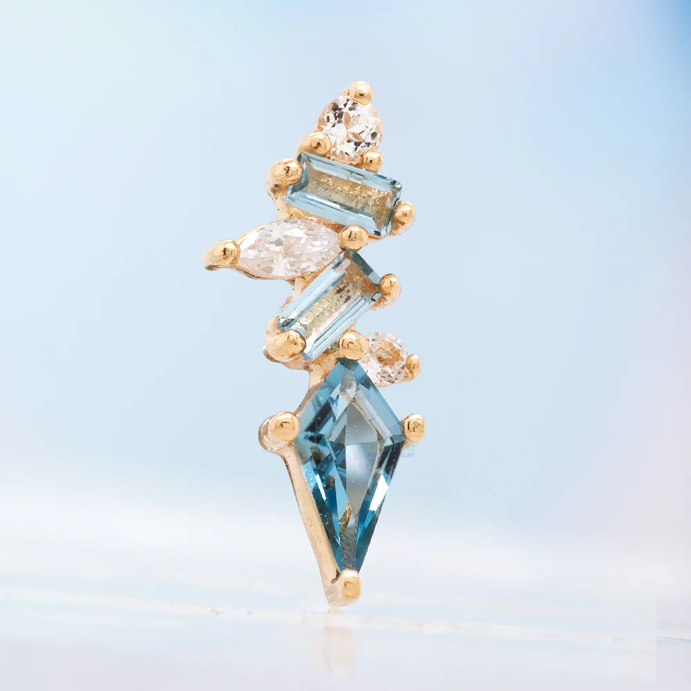 threadless: "Mixt" End in Gold with London Blue & White Topaz - Image 2