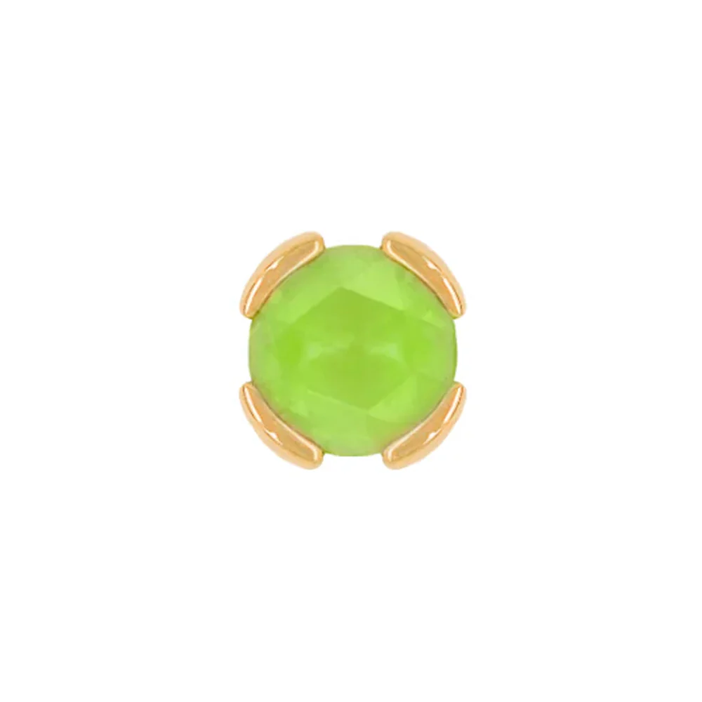 threadless: "Peekaboo" End in Gold with SANDBLASTED Rose Cut Peridot - Image 2
