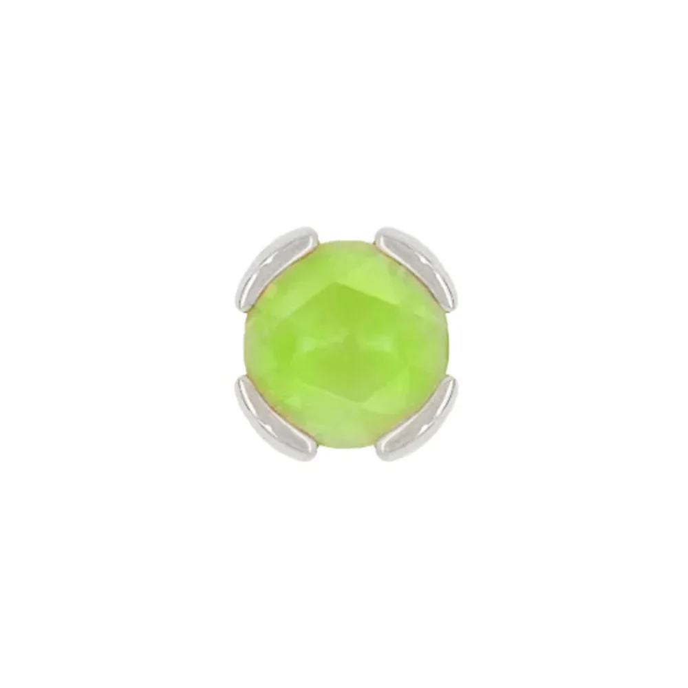 threadless: "Peekaboo" End in Gold with SANDBLASTED Rose Cut Peridot - Image 3