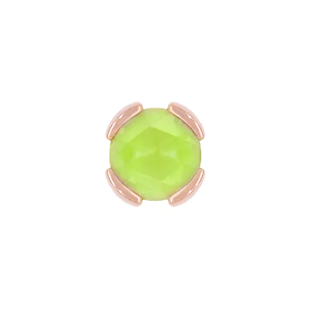 threadless: "Peekaboo" End in Gold with SANDBLASTED Rose Cut Peridot - Image 4