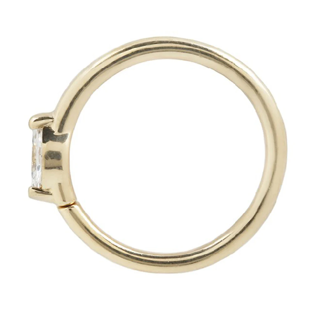 "Zuri" Seam Ring in Gold with CZ - Image 2