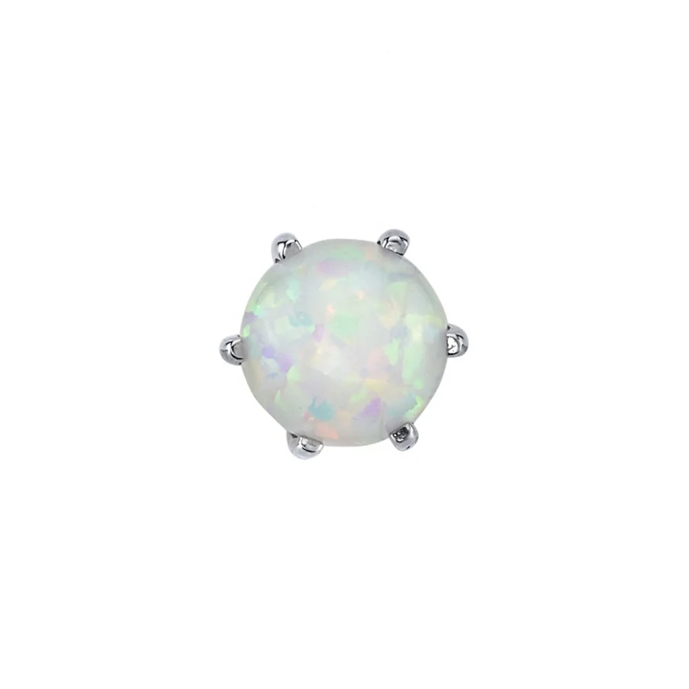 3mm Opal Bead Prong Threaded End in Gold