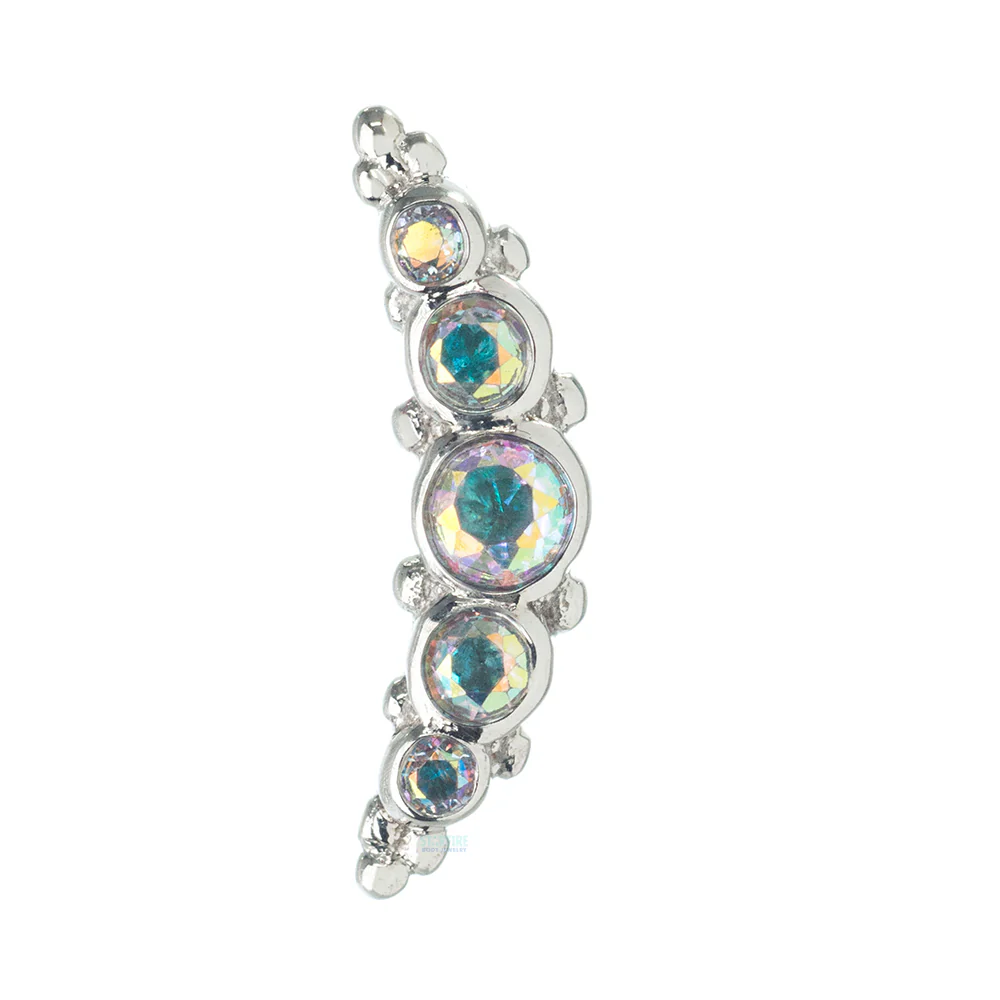 5 Gem Graduating "Panaraya" Threaded End in Gold with Mercury Mist Topaz - Image 4