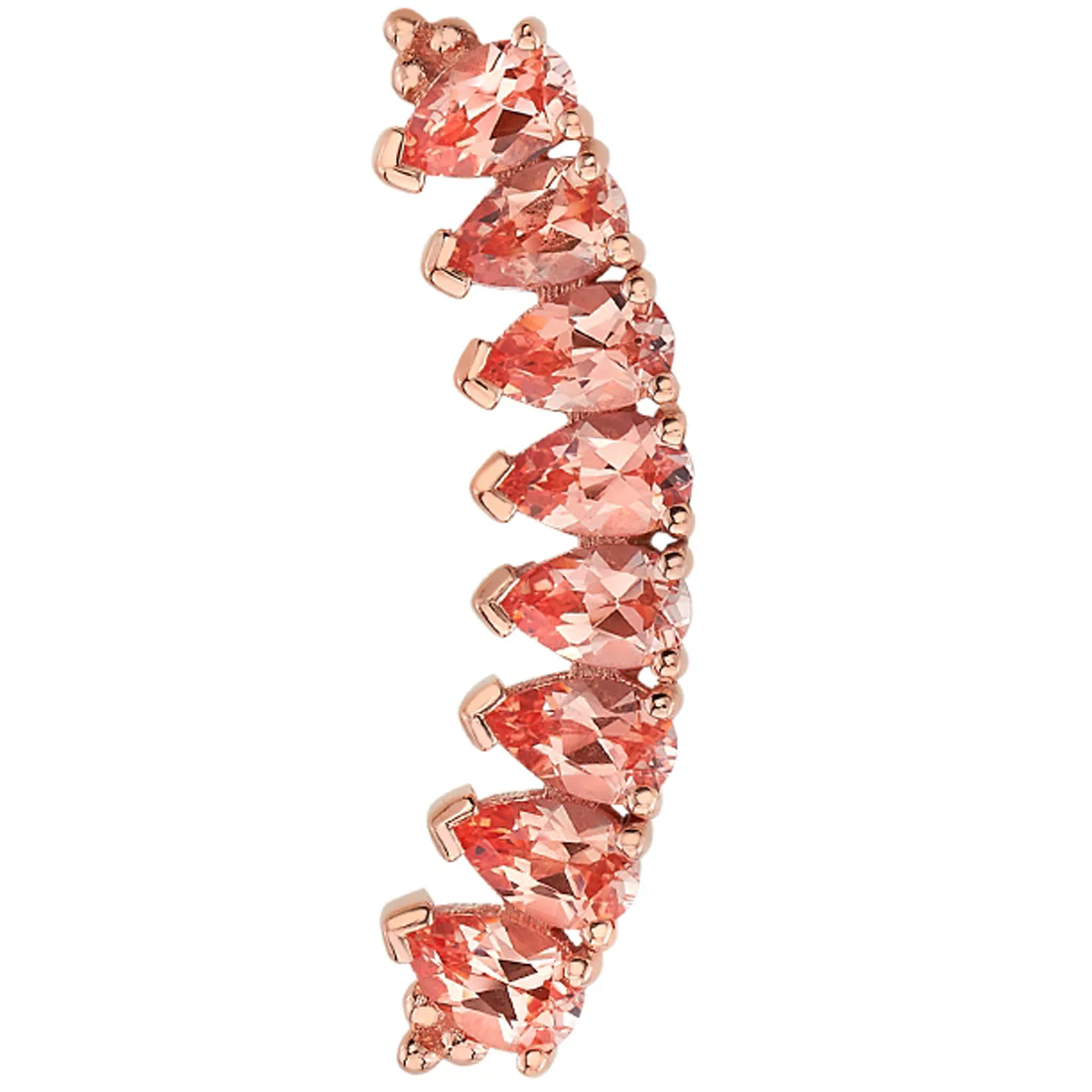 8 Gem Pear "Panaraya" Threaded End in Gold with Champagne Sapphires - Image 2