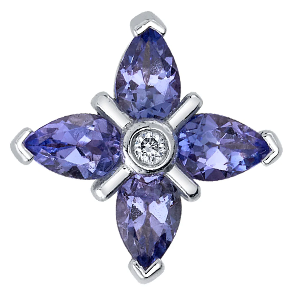 "Admiral" Threaded End in Gold with Tanzanite & Diamond - Image 2
