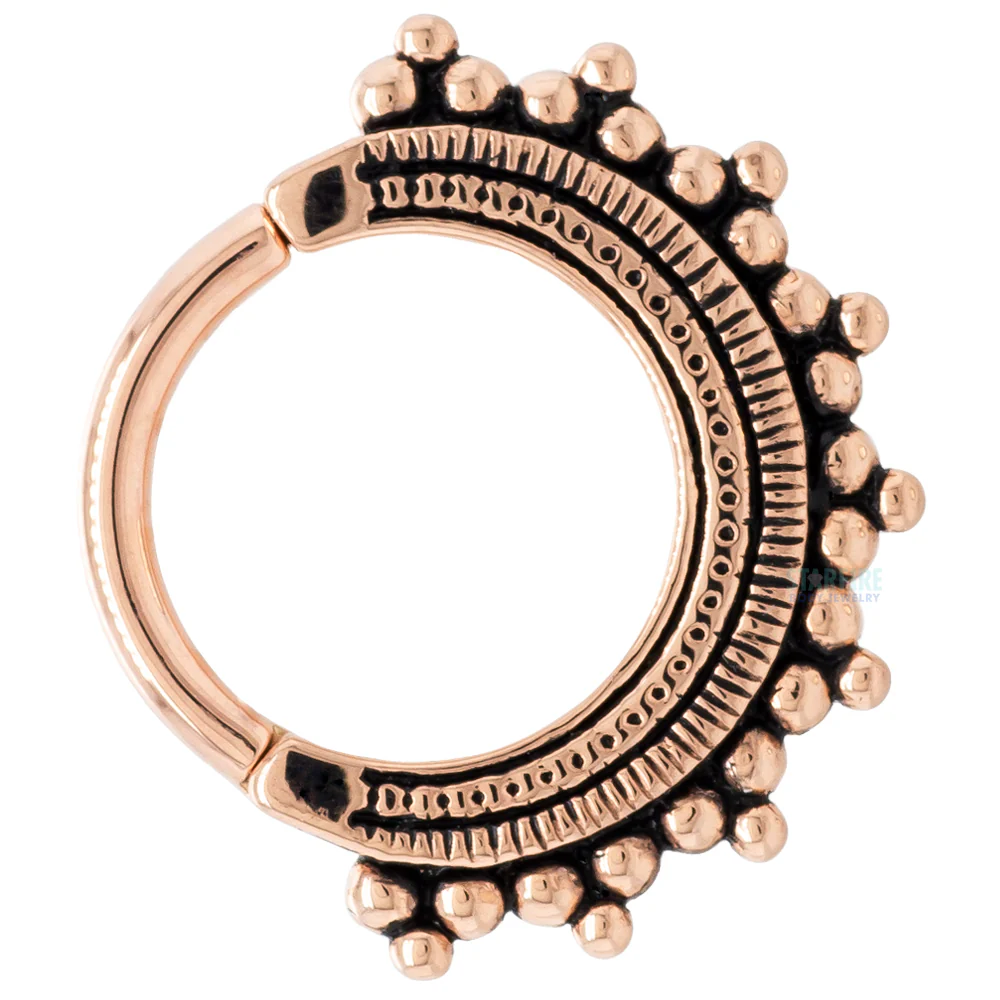 "Afghan" ( Antiqued Finish ) Hinge Ring in Gold & Platinum - Image 3