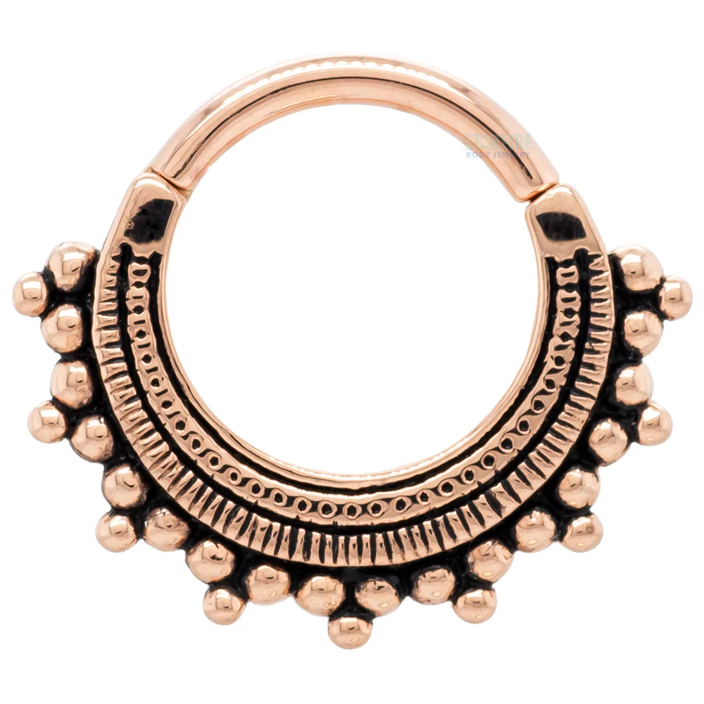 "Afghan" ( Antiqued Finish ) Hinge Ring in Gold & Platinum - Image 5