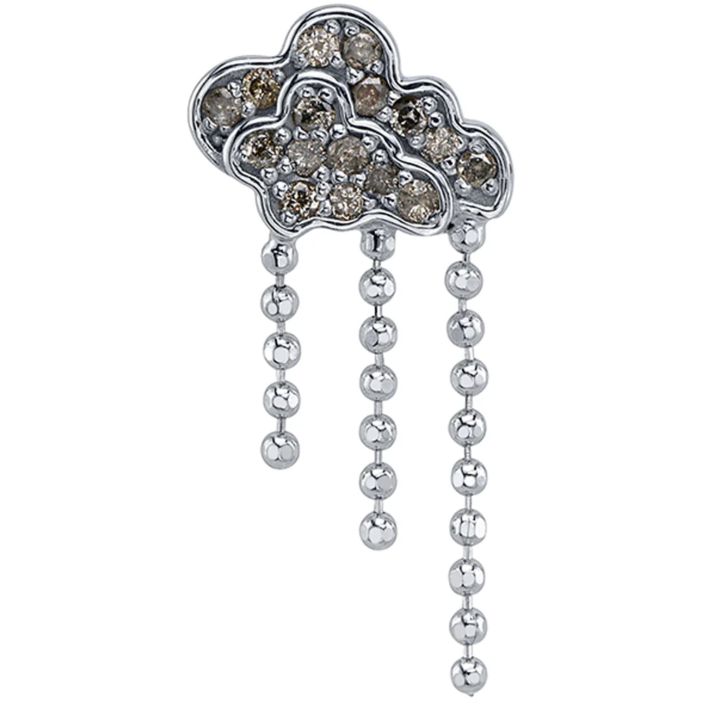 "Ahma Cloud" Threaded End in Gold with Grey Diamonds - Image 2
