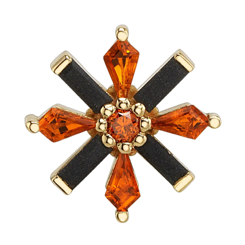"Akira" Threaded End in Gold & Platinum with Sandblasted Onyx, Madeira Citrine & Orange Cognac Diamond - Image 2