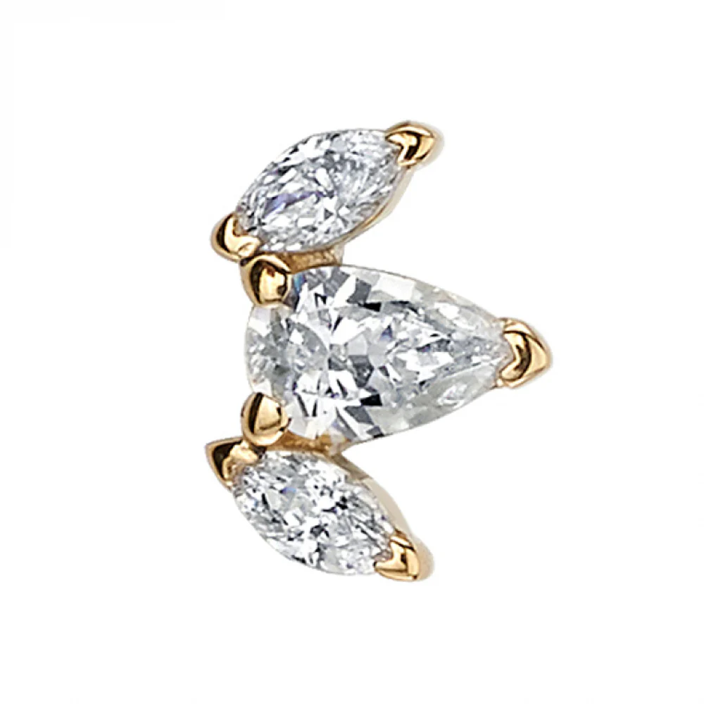 "Alana" Threaded End in Gold with DIAMONDS - Image 2
