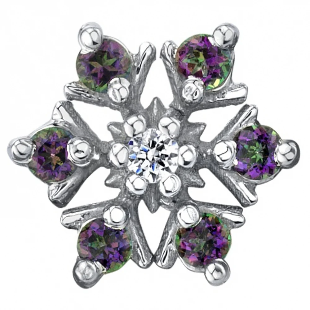 Alice Snowflake Threaded End in Gold with Mystic Topaz & Diamond - Image 2