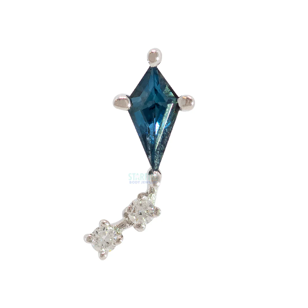 "Aloft" Threaded End in Gold with London Blue Topaz and DIAMONDS - Image 3