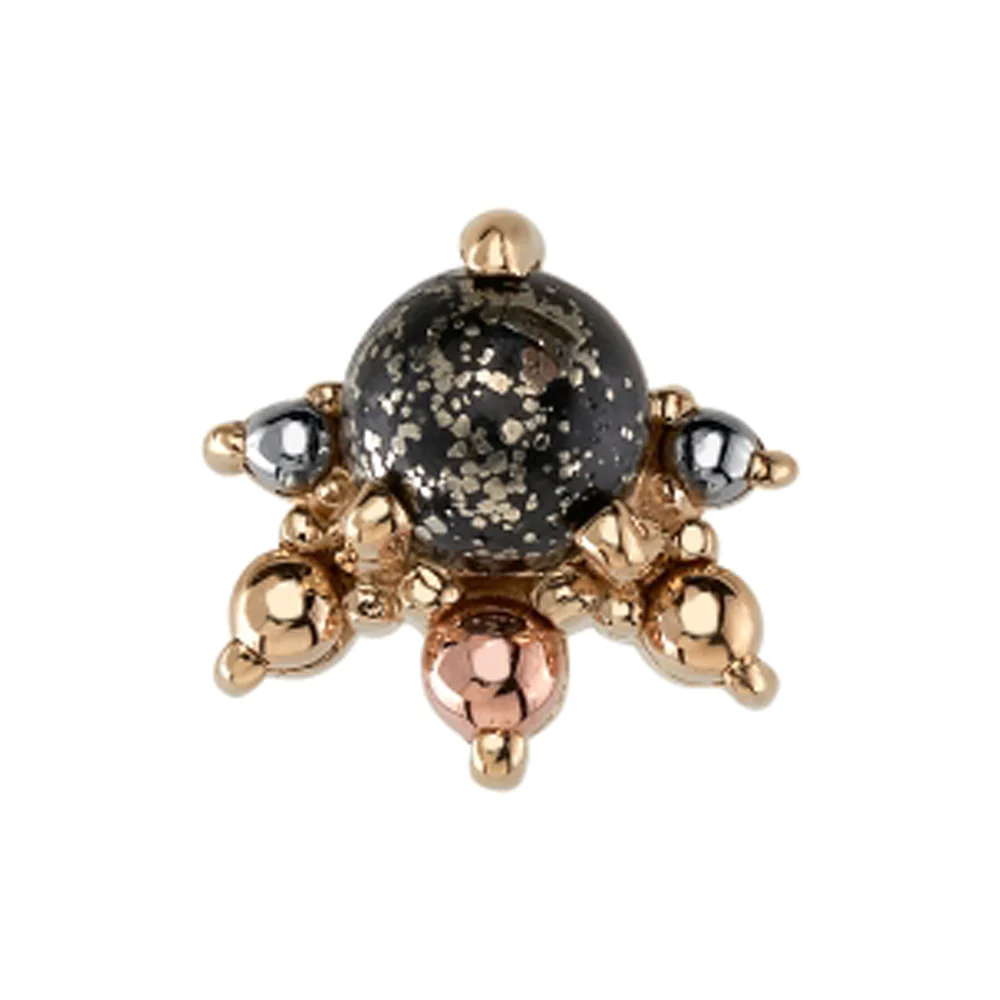 "Anaya" Threaded End in Gold & Platinum with Pyrite & Gold Beads - Image 3