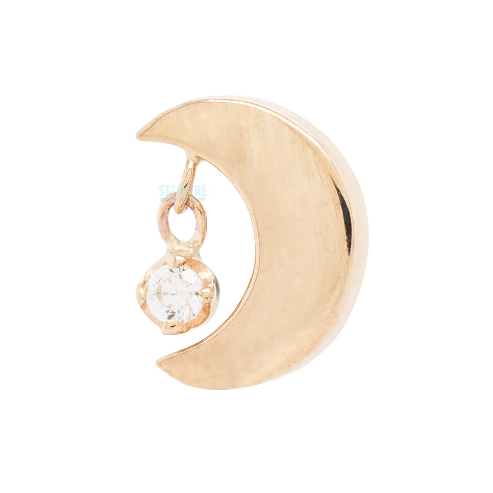 "Arcane" Threaded End in Gold with White CZ