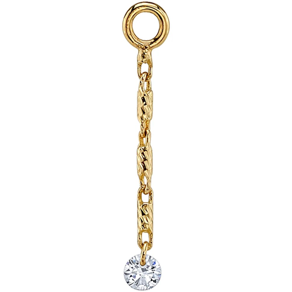 "Astra" Chain Charm in Gold with DIAMOND - Image 2
