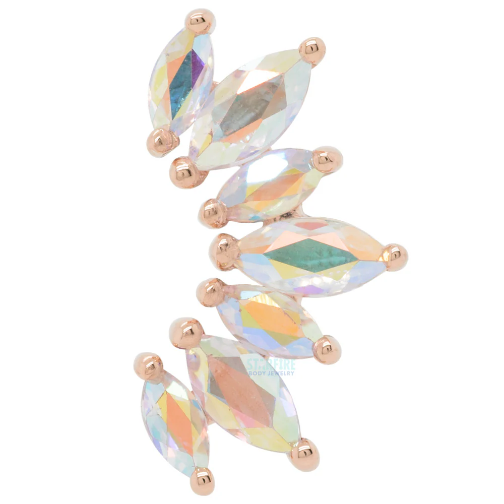 "Athena" Threaded End in Gold & Platinum with Mercury Mist Topaz' - Image 5