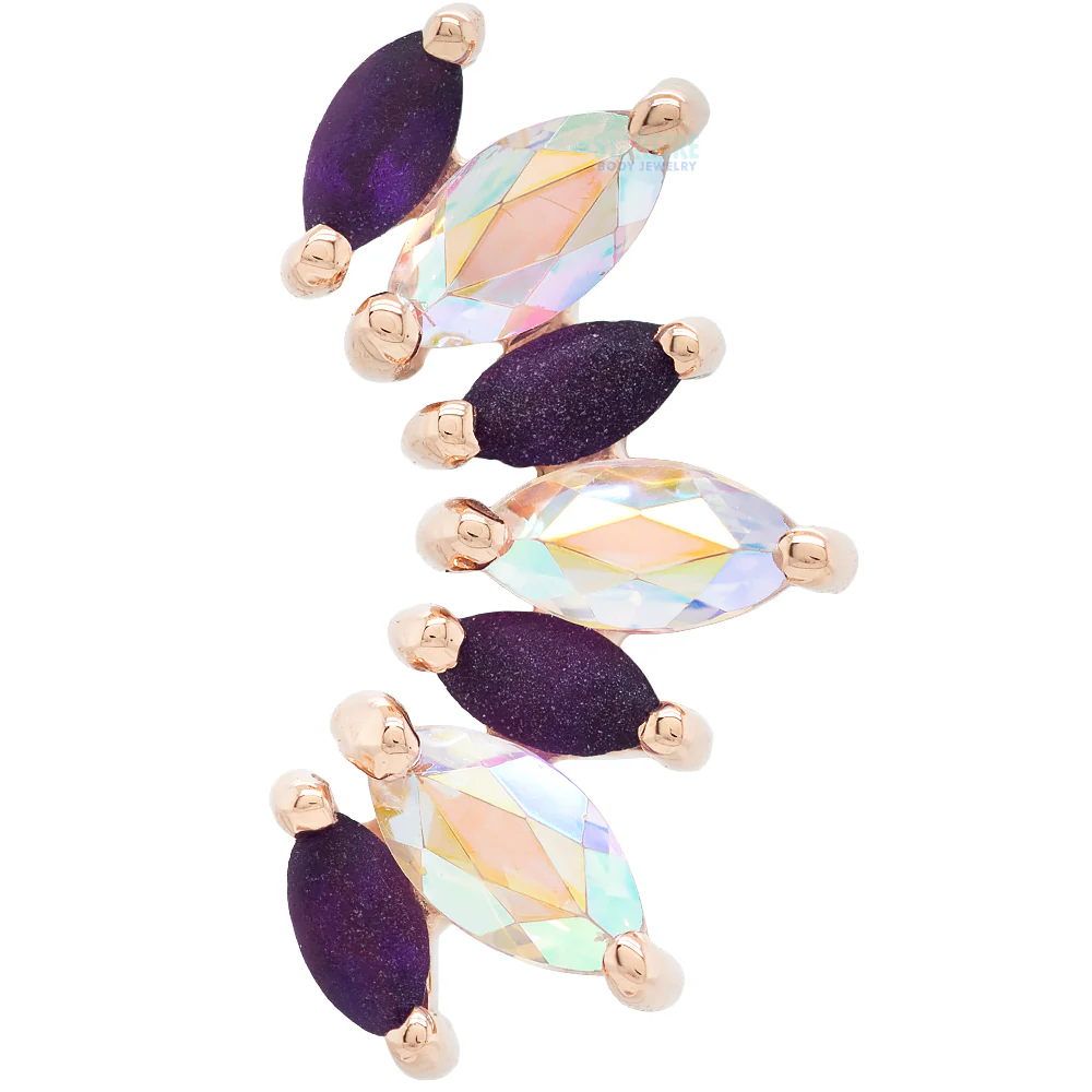 "Athena" Threaded End in Gold with Sandblasted Amethyst & Mercury Mist Topaz - Image 3