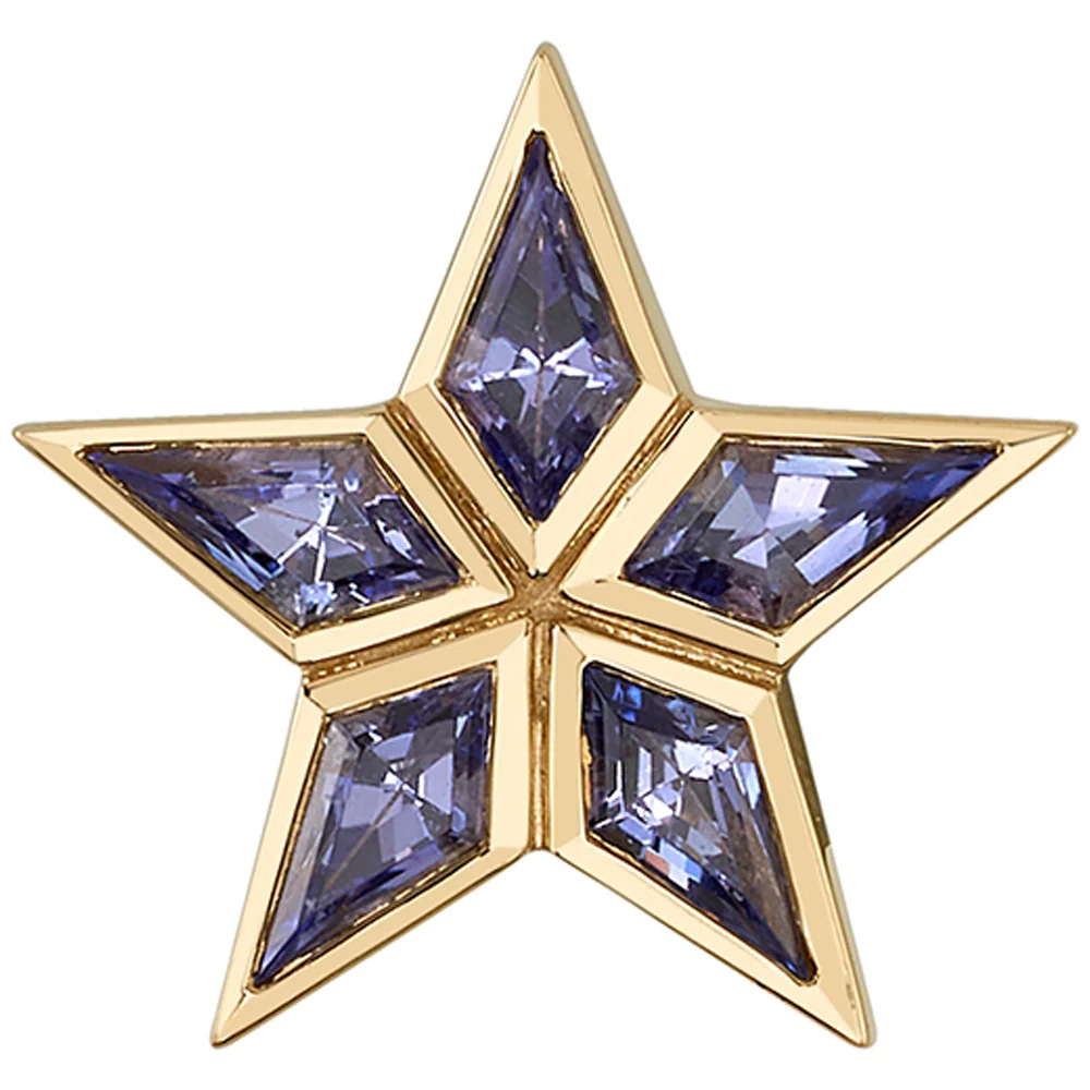 "Atziri" Threaded End in Gold with Tanzanite - Image 2