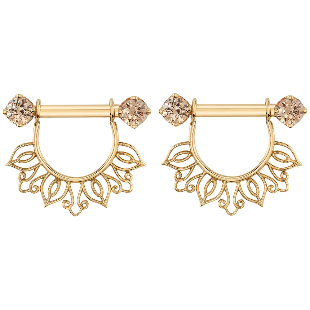 "Azalea" Stirrup Charm in Gold - Image 4