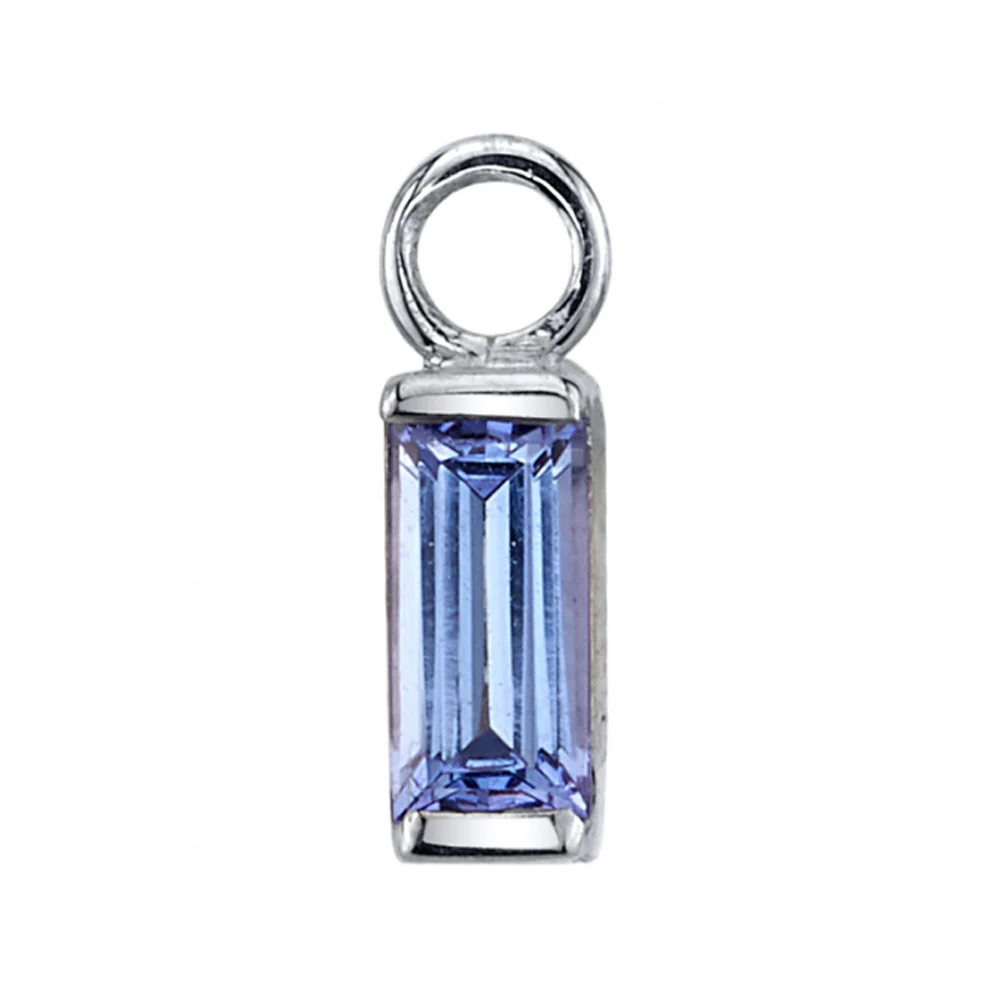 Baguette Bar Charm in Gold with Tanzanite - Image 2