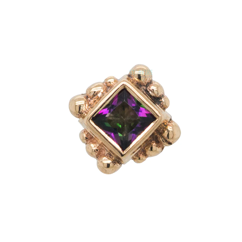 Beaded Princess Threaded End in Gold with Mystic Topaz - Image 3