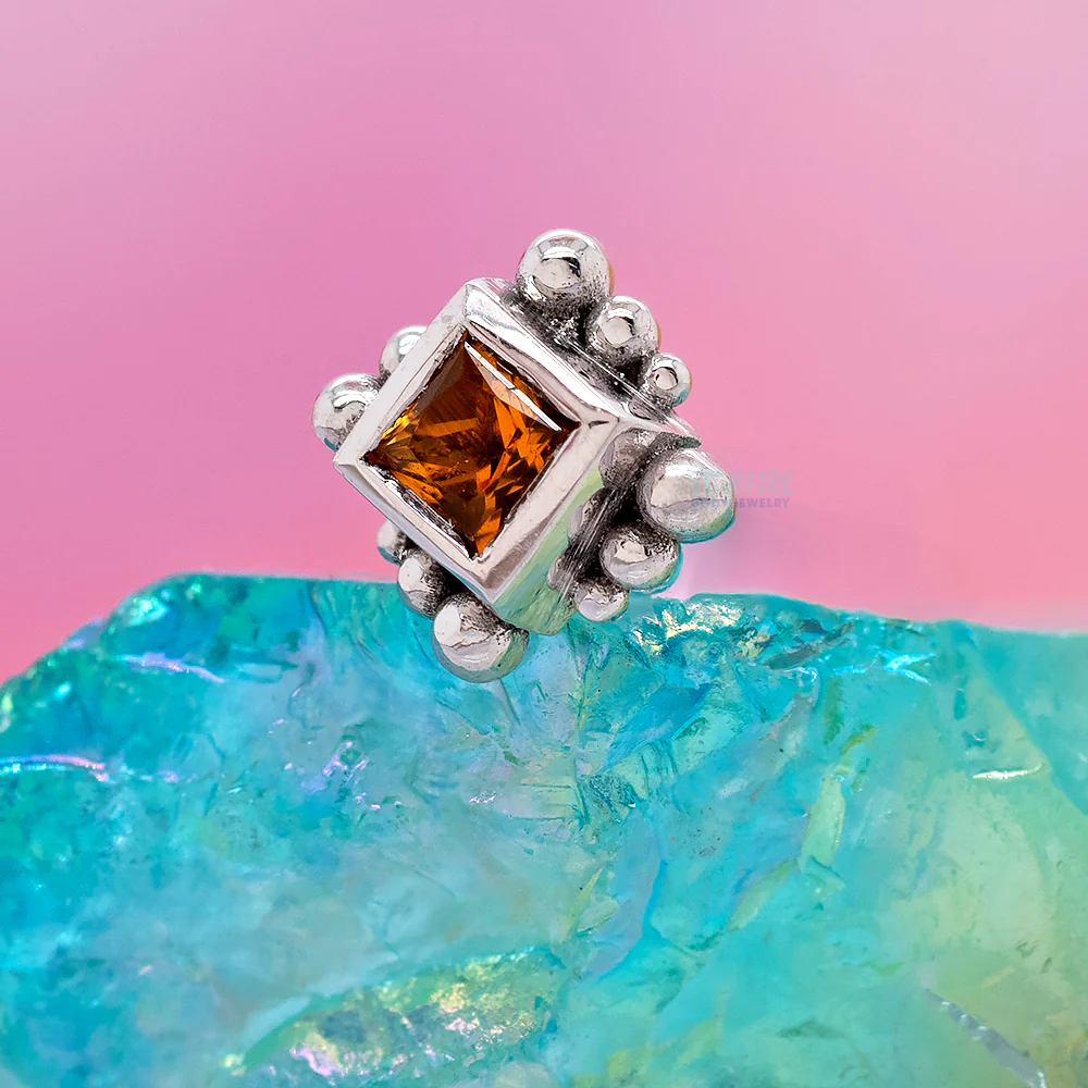 Beaded Princess Threaded End in Gold with Citrine - Image 2