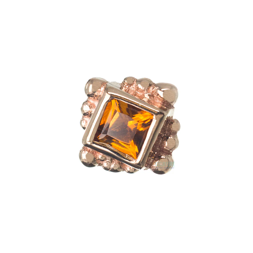 Beaded Princess Threaded End in Gold with Citrine - Image 4