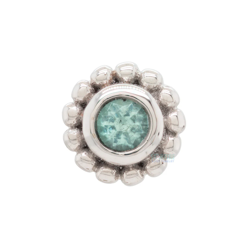 Beaded "Raine" Threaded End in Gold with Mint Beryl - Image 3