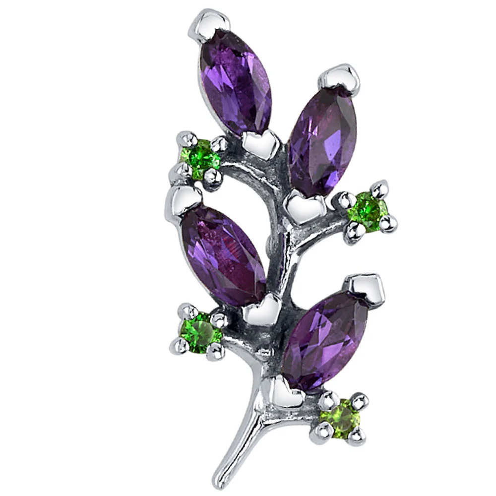 "Bitter Sweet" Threaded End in Gold with Amethyst & Green Tourmaline - Image 2