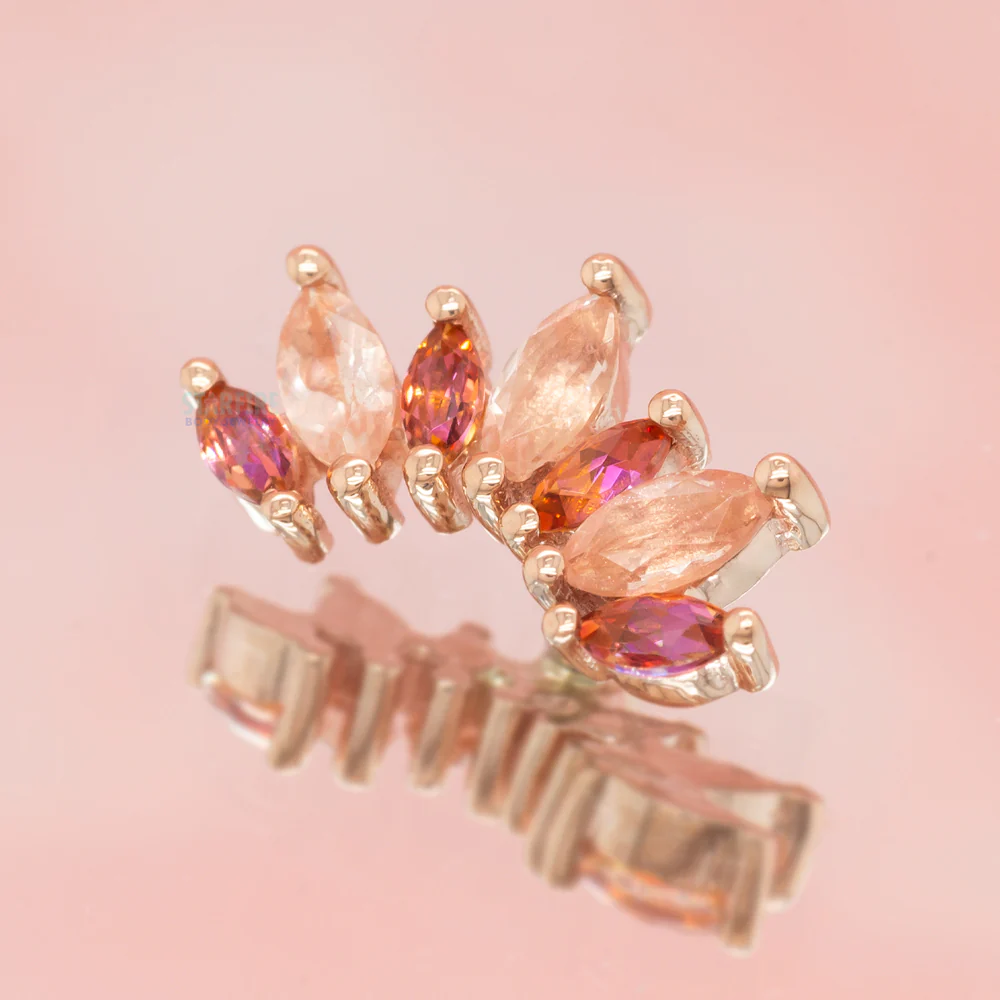 "Athena" Threaded End in Gold with Anastasia Topaz' & Oregon Sunstone