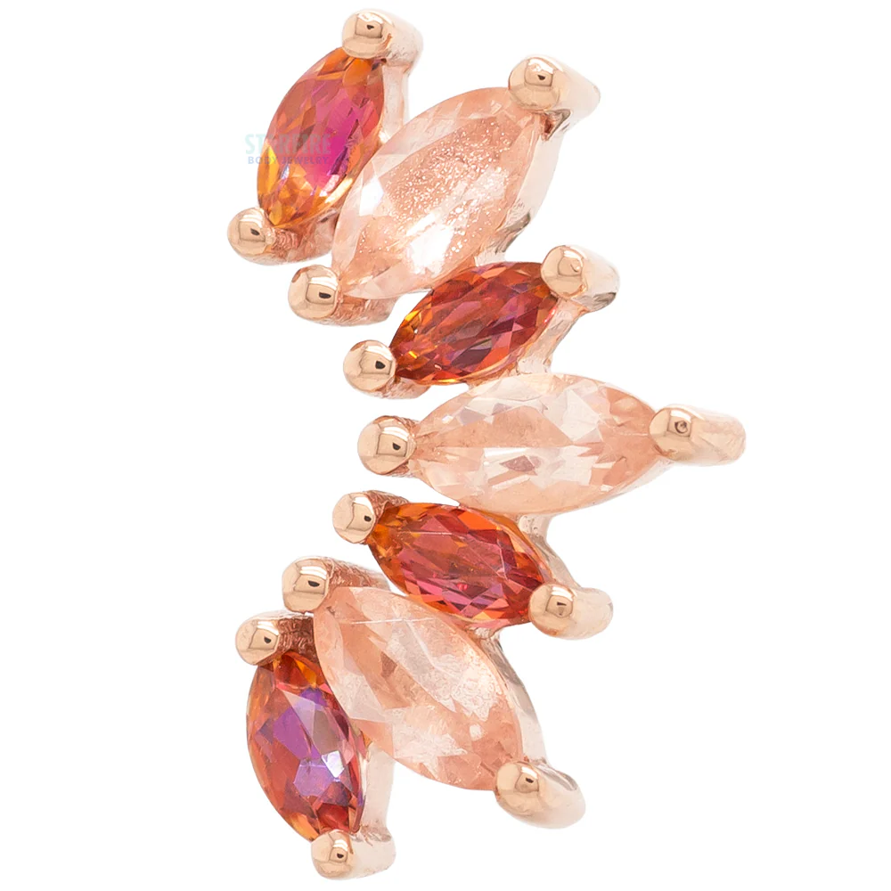 "Athena" Threaded End in Gold with Anastasia Topaz' & Oregon Sunstone - Image 2