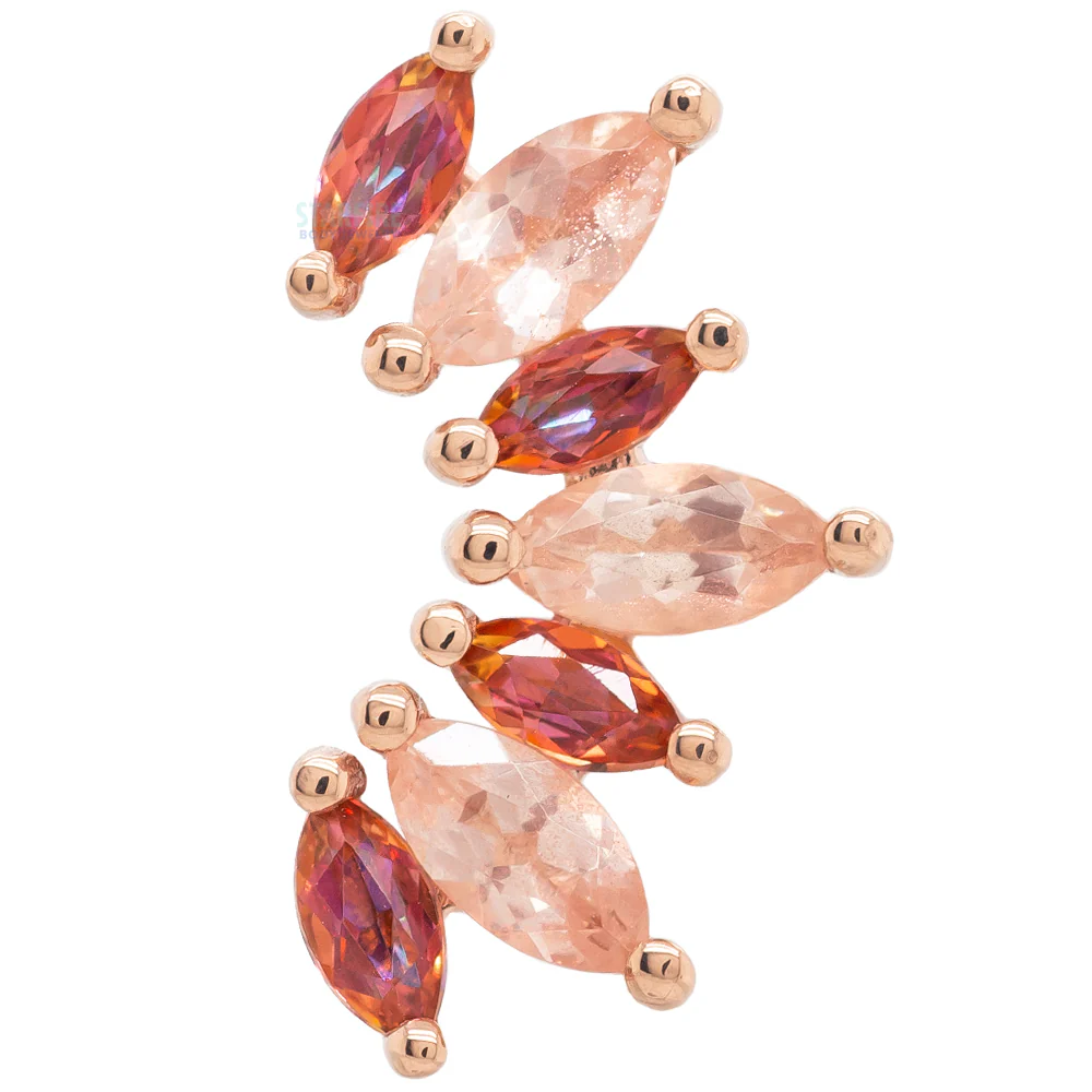 "Athena" Threaded End in Gold with Anastasia Topaz' & Oregon Sunstone - Image 3