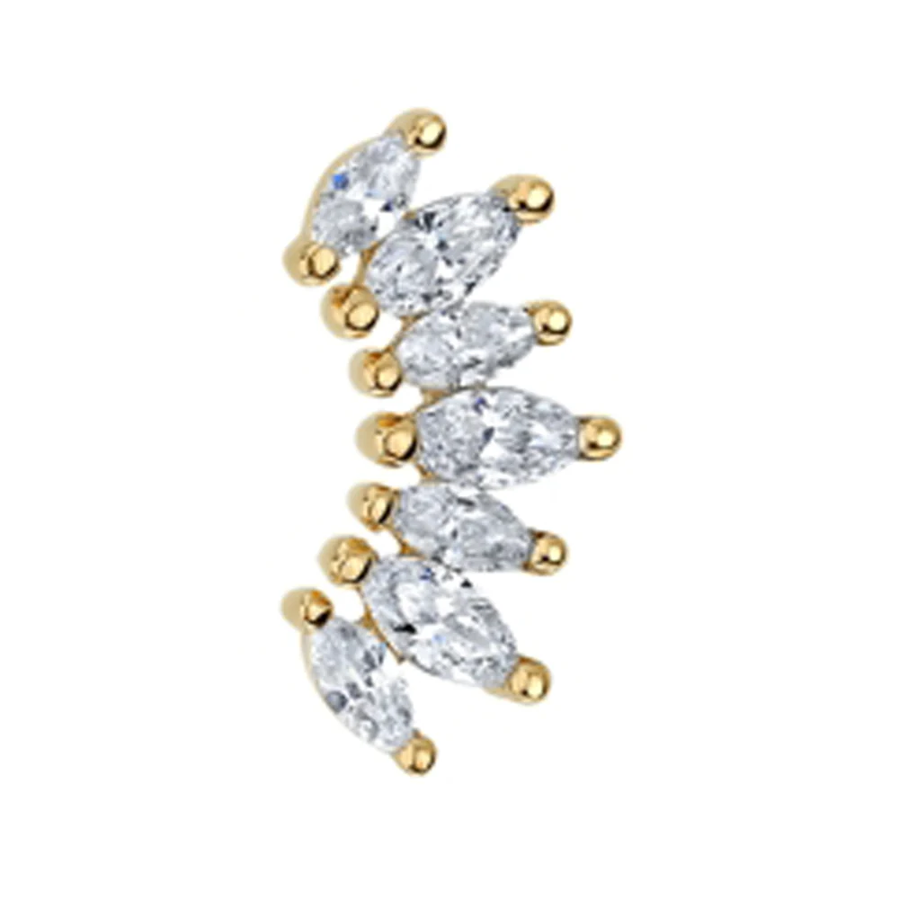 "Athena" Threaded End in Gold & Platinum with DIAMONDS - Image 3
