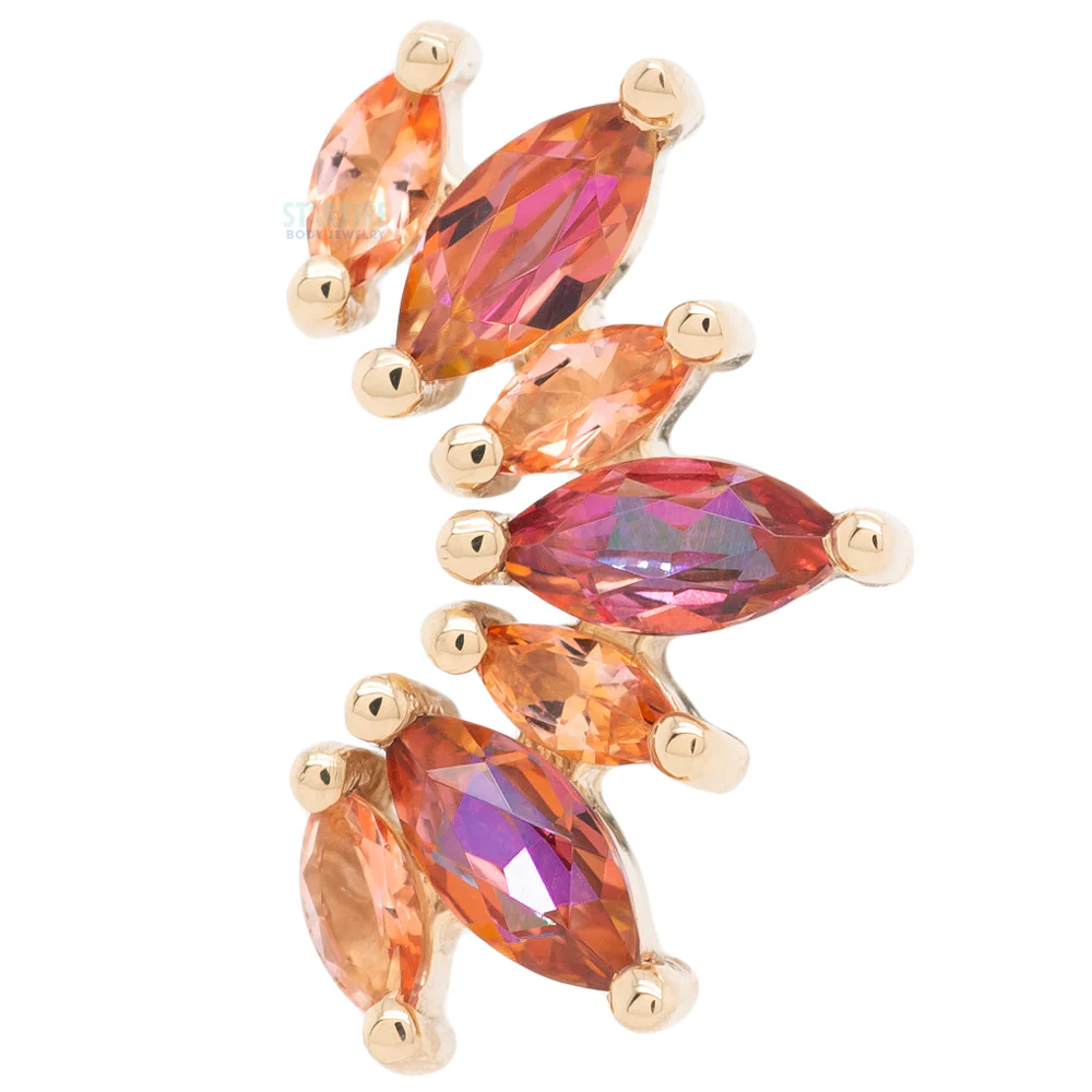 "Athena" Threaded End in Gold with Peach Topaz' & Anastasia Topaz' - Image 4