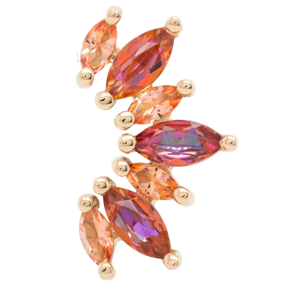 "Athena" Threaded End in Gold with Peach Topaz' & Anastasia Topaz' - Image 5