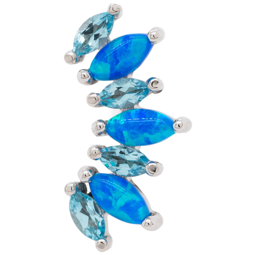 "Athena" Threaded End in Gold with Swiss Topaz' & Sky Blue Opals - Image 3