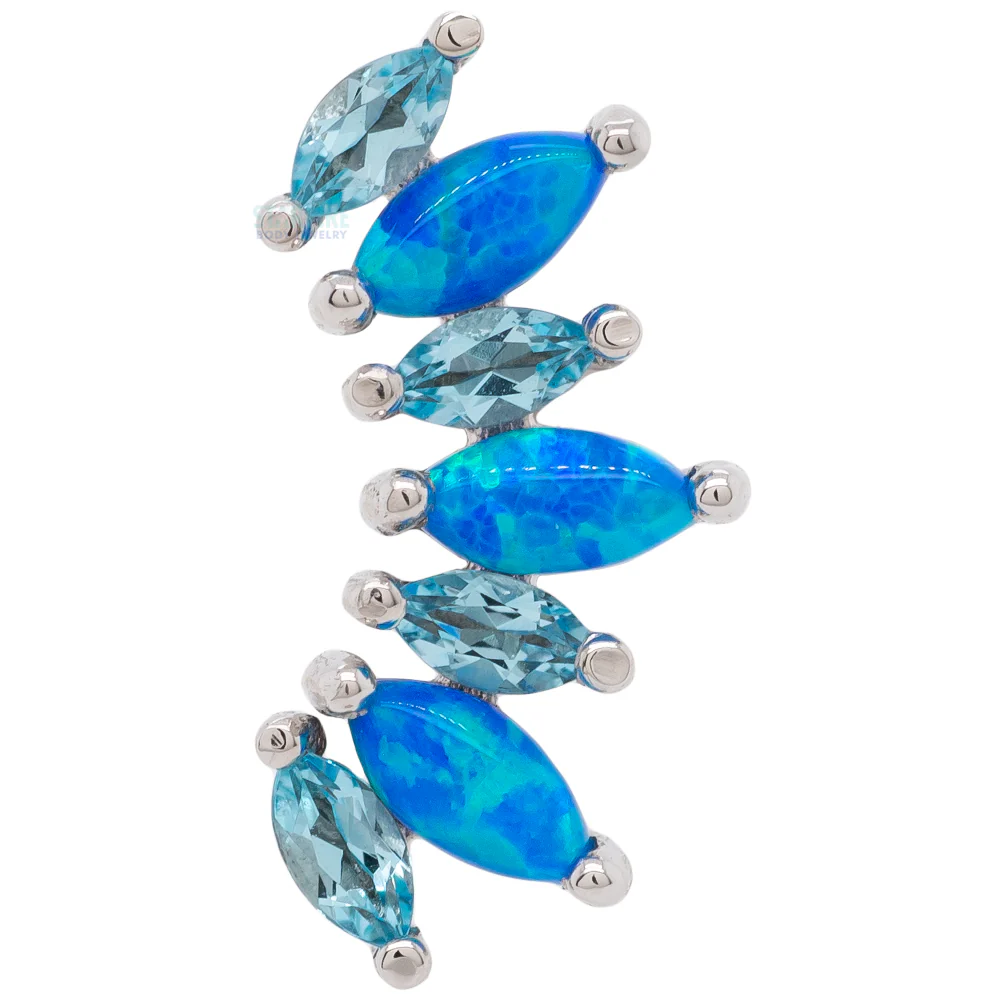"Athena" Threaded End in Gold with Swiss Topaz' & Sky Blue Opals - Image 4