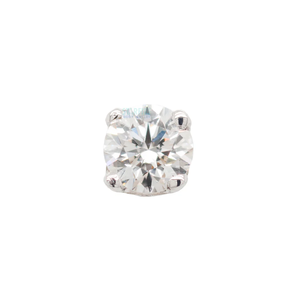 Four Prong Threaded End in Gold with DIAMOND - Image 5