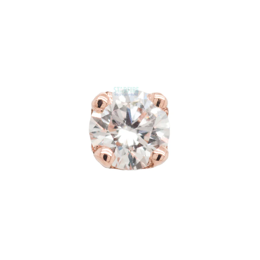 Four Prong Threaded End in Gold with DIAMOND - Image 6