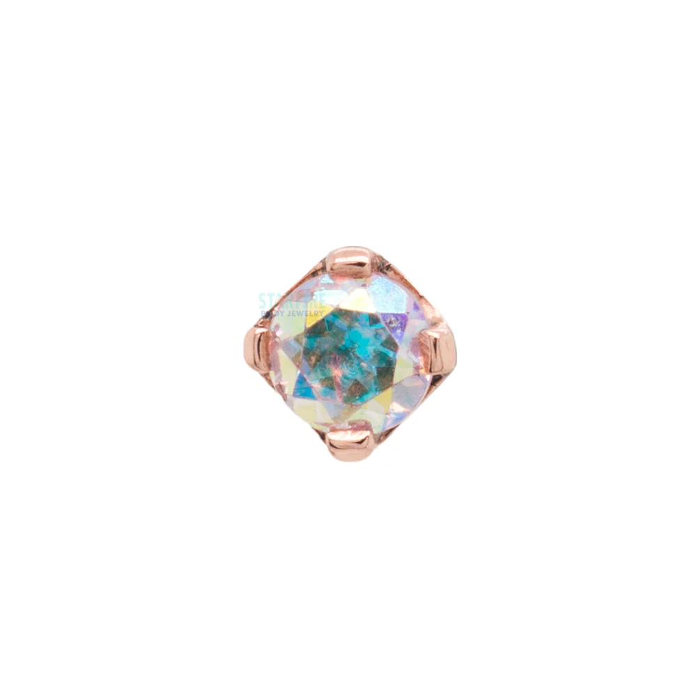 Four Prong Threaded End in Gold with Mercury Mist Topaz - Image 2